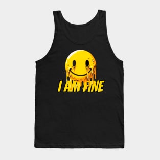 Sad Smile Hide the pain Smiley Tank Top